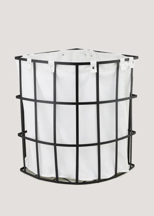 Black Wire Corner Laundry Bin (54cm x 38cm x 38cm) Image 1