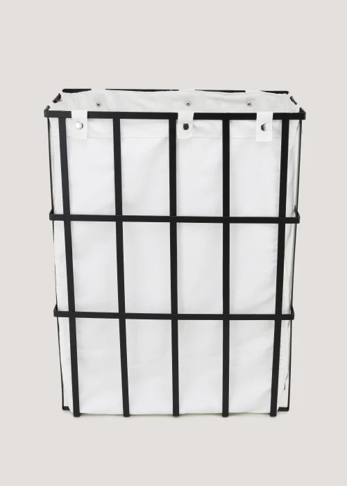 Black Wire Slim Laundry Bin (54cm x 40cm x 21cm) Image 1