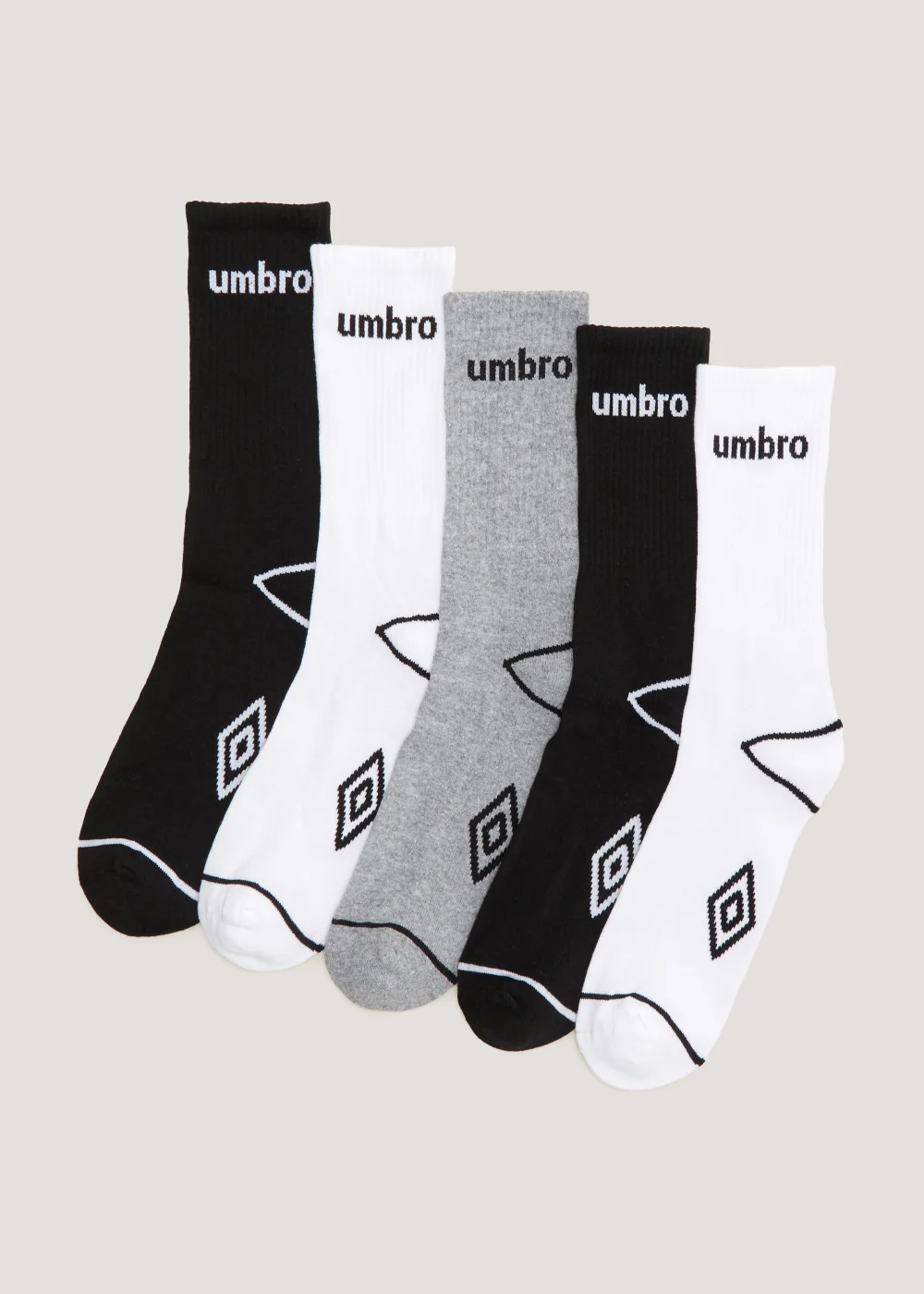 Umbro 5 Pack Multicoloured Sports Socks - 6-8.5 Image 1