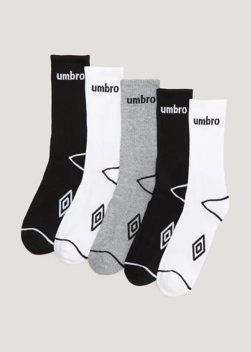 Umbro 5 Pack Multicoloured Sports Socks - 6-8.5 Image 1