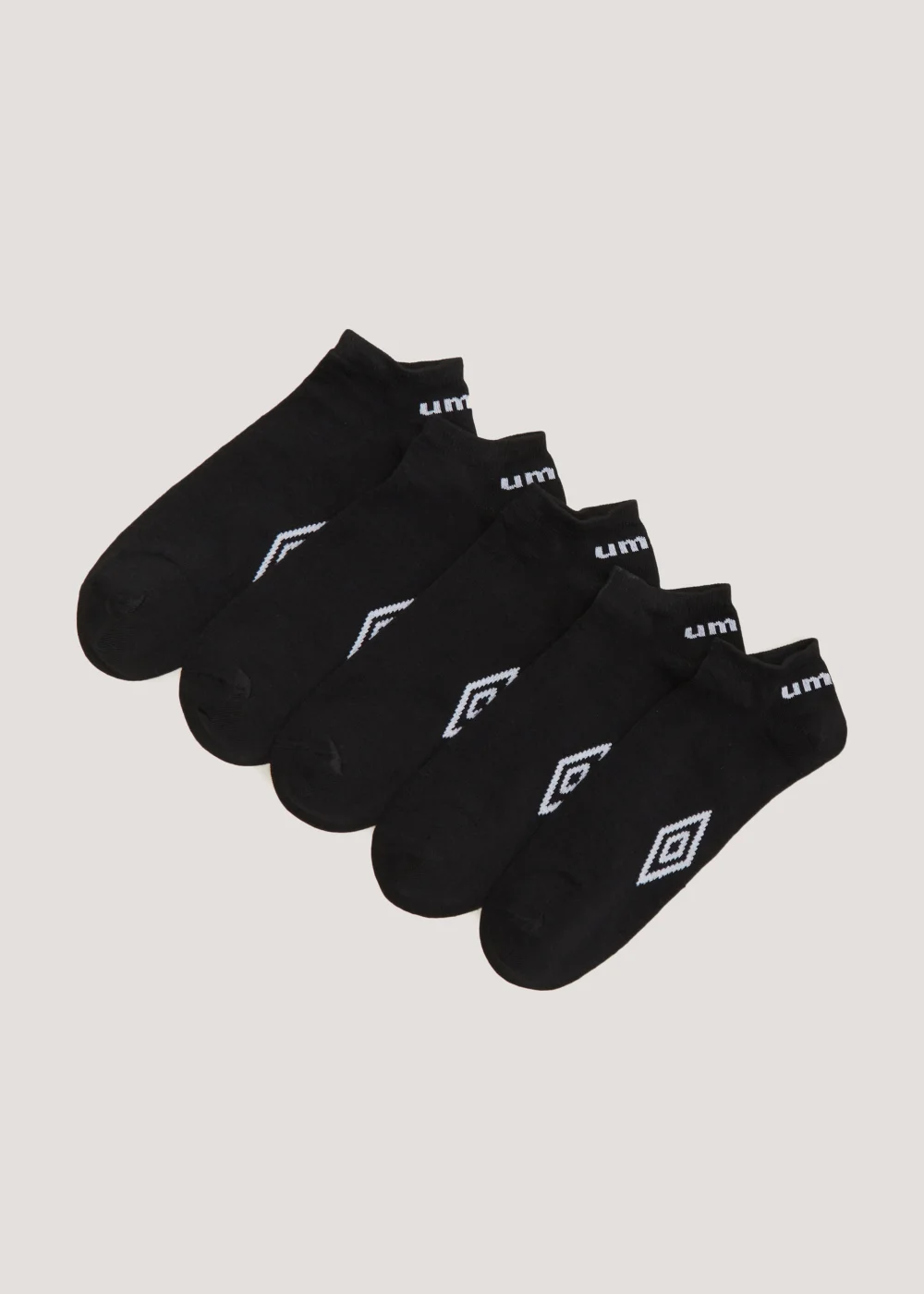 Umbro 5 Pack Black Trainer Socks - Sizes 6 - 8.5 Image 1