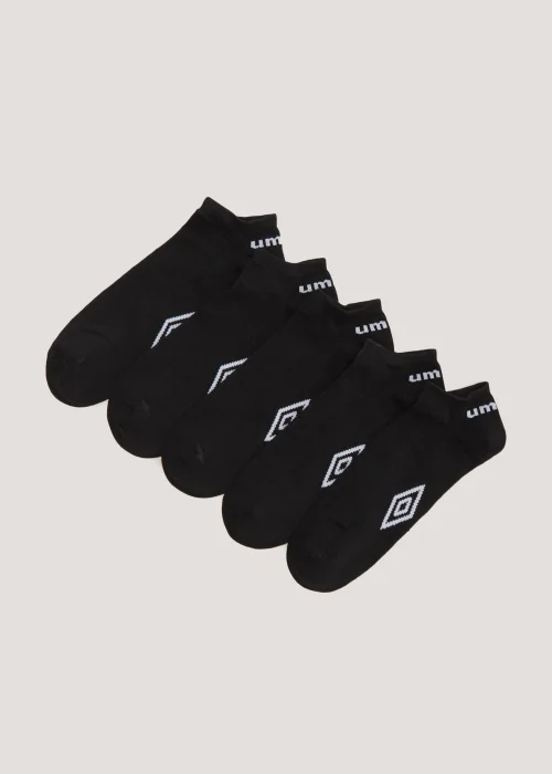 Umbro 5 Pack Black Trainer Socks - Sizes 6 - 8.5 Image 1