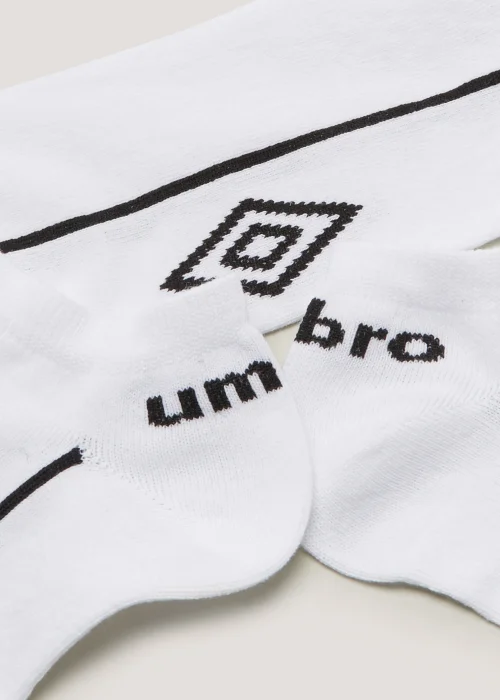 Umbro 5 Pack White Trainer Socks - 6-8.5 Image 2