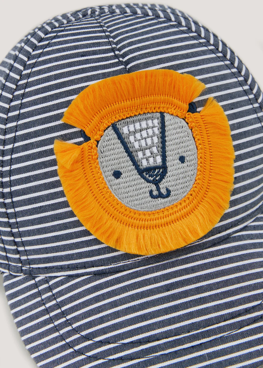 Blue Stripe Lion Baby Cap (Newborn-2yrs) - Age 0 - 3 Months Image 2