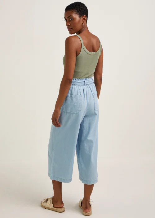 Denim Cropped Utility Trousers - Size 8 Image 2