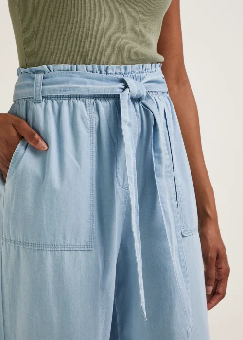 Denim Cropped Utility Trousers - Size 8 Image 3