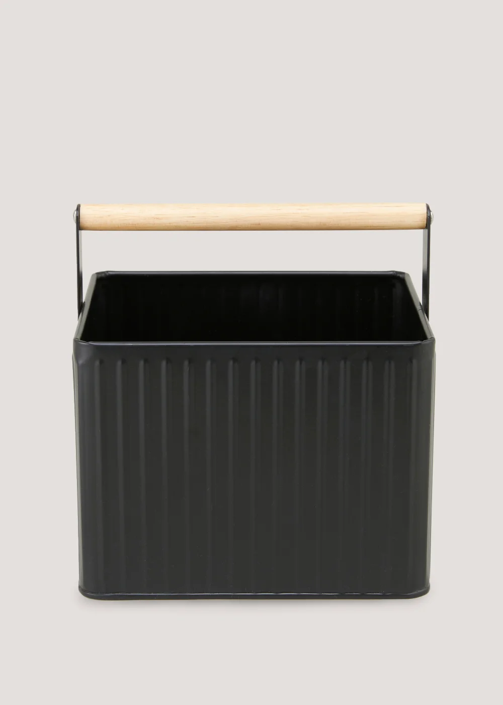 Black Ribbed Peg Tin (18cm x 18.5cm) Image 1