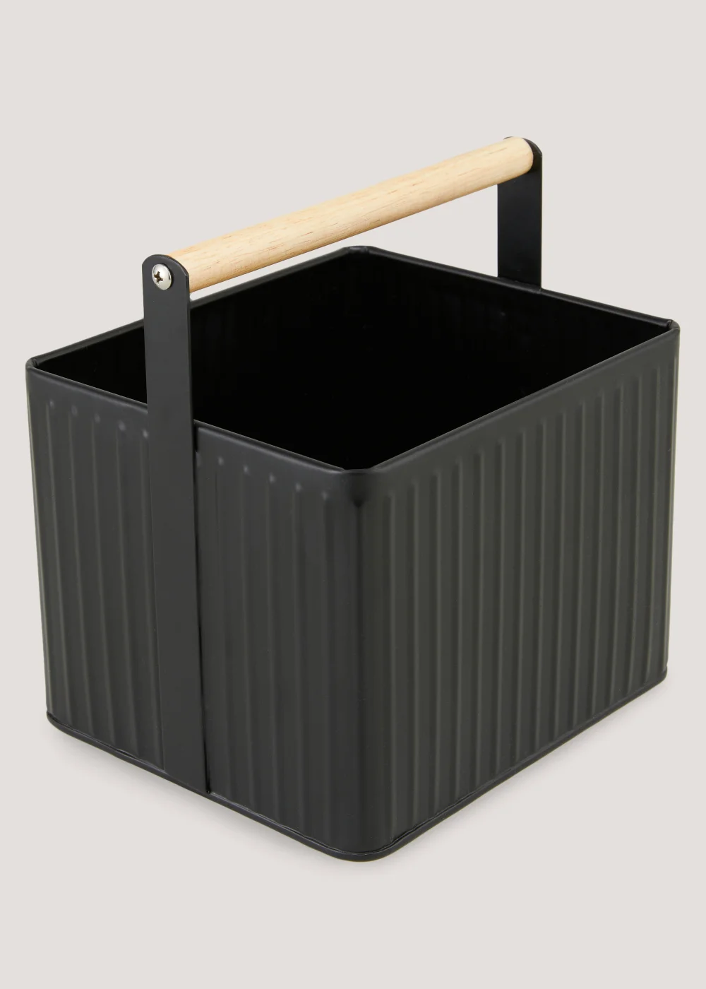 Black Ribbed Peg Tin (18cm x 18.5cm) Image 2