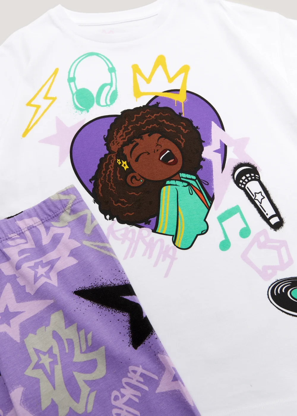 Girls Karma's World T-Shirt & Cycling Shorts Set (4-11yrs) - Age 4 Years Image 2