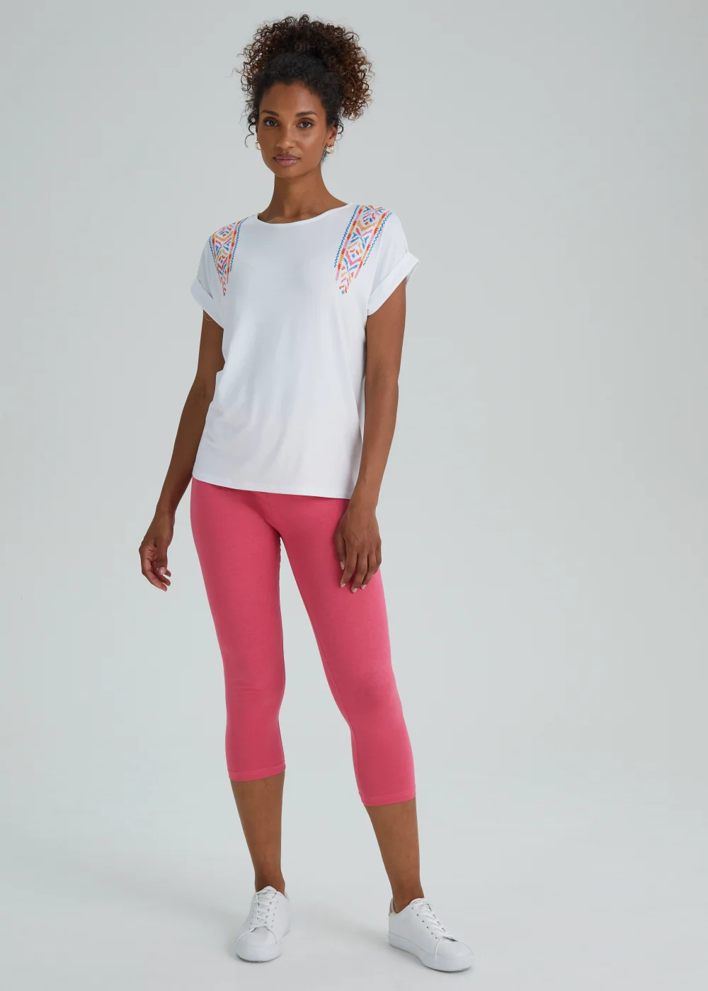 Pink Cropped Leggings - 8 Image 1