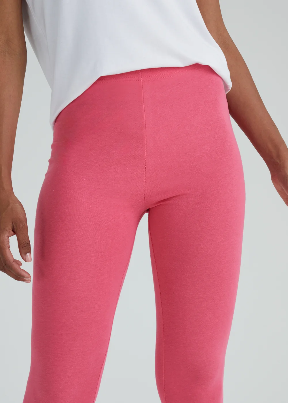 Pink Cropped Leggings - 8 Image 3