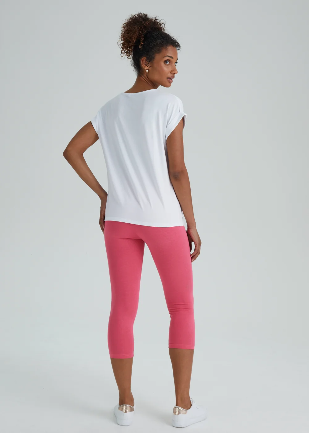 Pink Cropped Leggings - 8 Image 2
