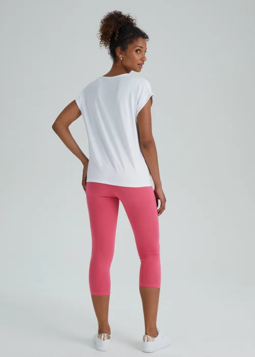 Pink Cropped Leggings - 8 Image 2