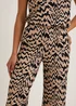 Brown Animal Print Cropped Wide Leg Co-Ord Trousers - Size 8 Image 3