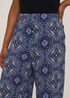 Navy Paisley Cropped Wide Leg Leggings - Size 8 Image 3