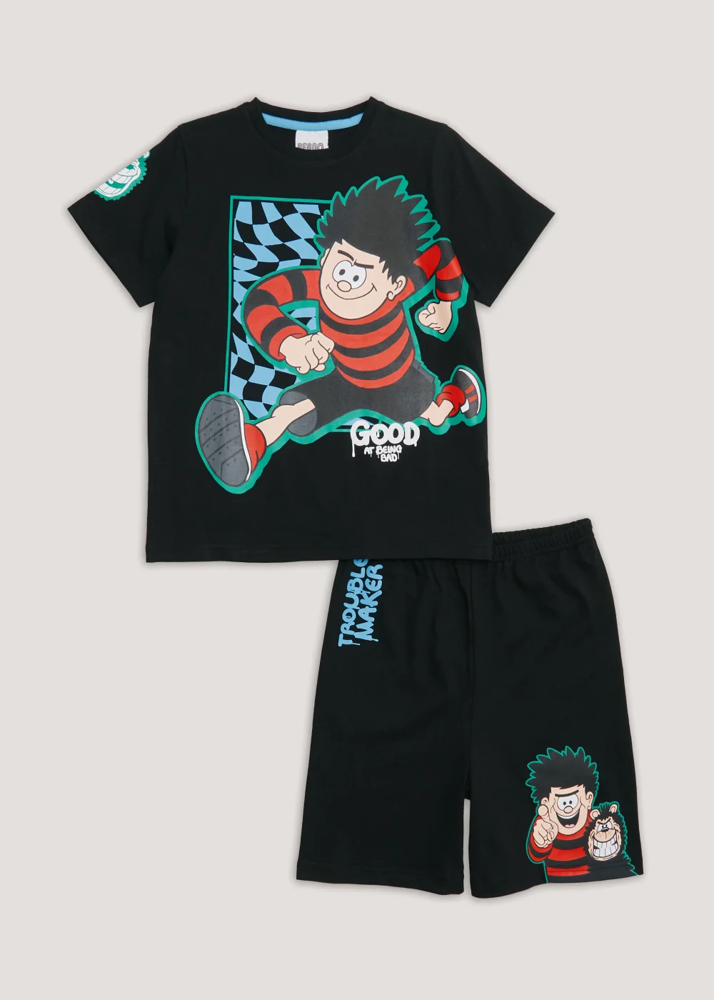 Kids Black Dennis the Menace Pyjama Set (4-10yrs) - Age 4 Years Image 1