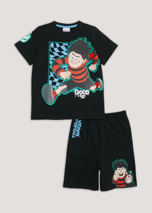 Kids Black Dennis the Menace Pyjama Set (4-10yrs) - Age 4 Years Image 1