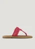 Pink Wide Fit Macrame Toe Post Sandals - Size 3 Image 1