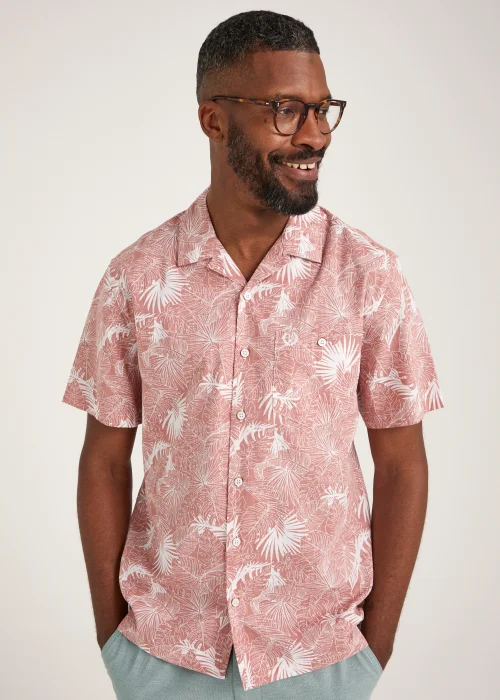 Lincoln Pink Floral Print Short Sleeve Shirt - Small Image 1