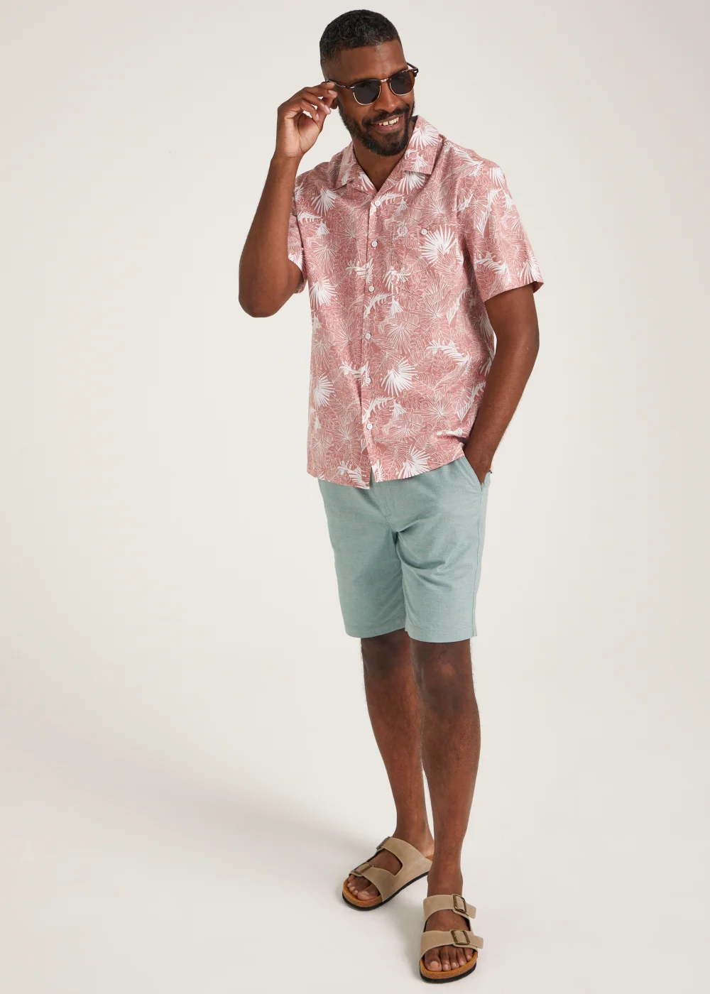 Lincoln Pink Floral Print Short Sleeve Shirt - Small Image 4
