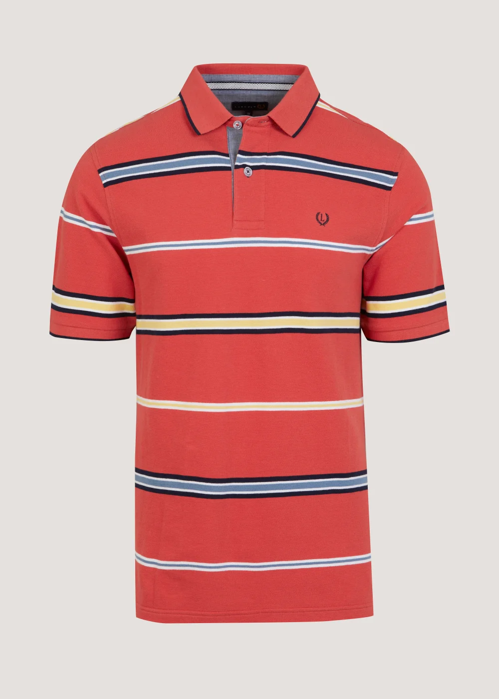 Lincoln Bright Coral Stripe Polo Shirt - S Image 1