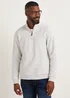 Lincoln Ecru Textured 1/2 Zip Up Sweatshirt - Small Image 1