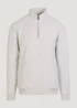 Lincoln Ecru Textured 1/2 Zip Up Sweatshirt - Small Image 5