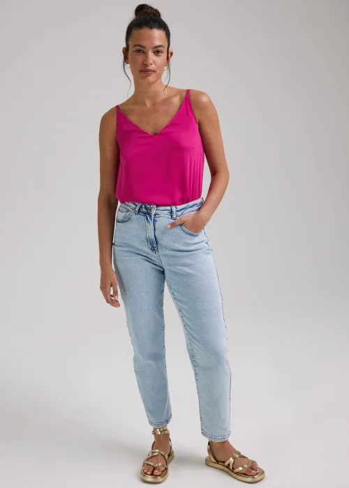 Ava Bleach Wash Mom Jeans (Long Length) - 8/L33 Image 1