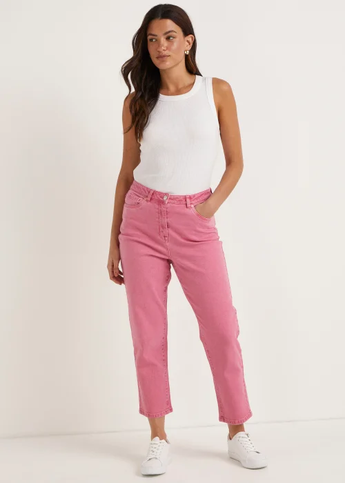 Ava Pink Mom Jeans (Long Length) - 8/L33 Image 1