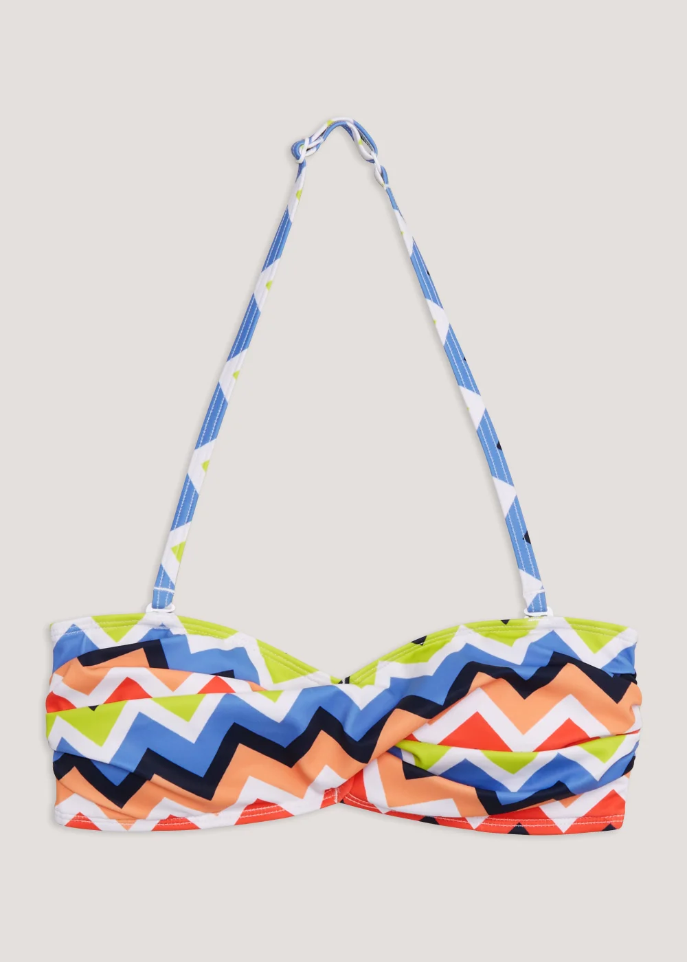 Multicoloured Zigzag Twist Bandeau Bikini Top - 8 Image 4