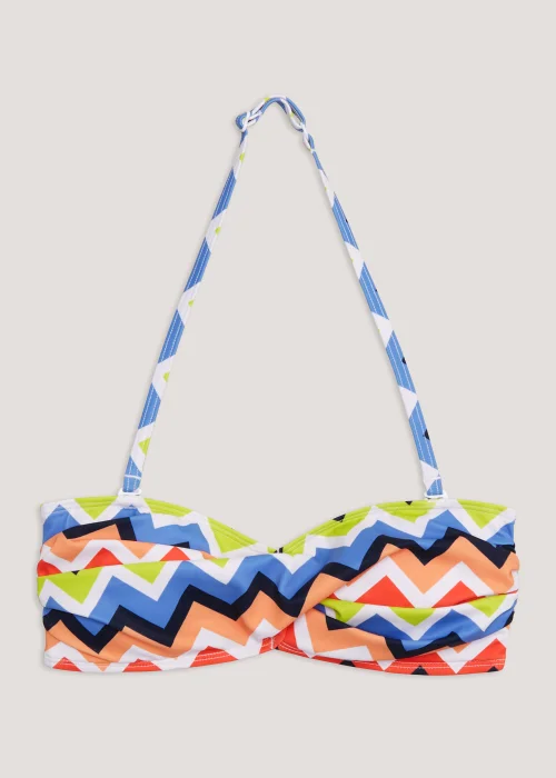 Multicoloured Zigzag Twist Bandeau Bikini Top - 8 Image 4