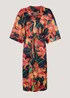Et Vous Black Tropical Floral Satin Maxi Kimono - Small Image 5