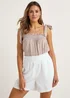 White Linen Blend Shorts - 8 Image 1