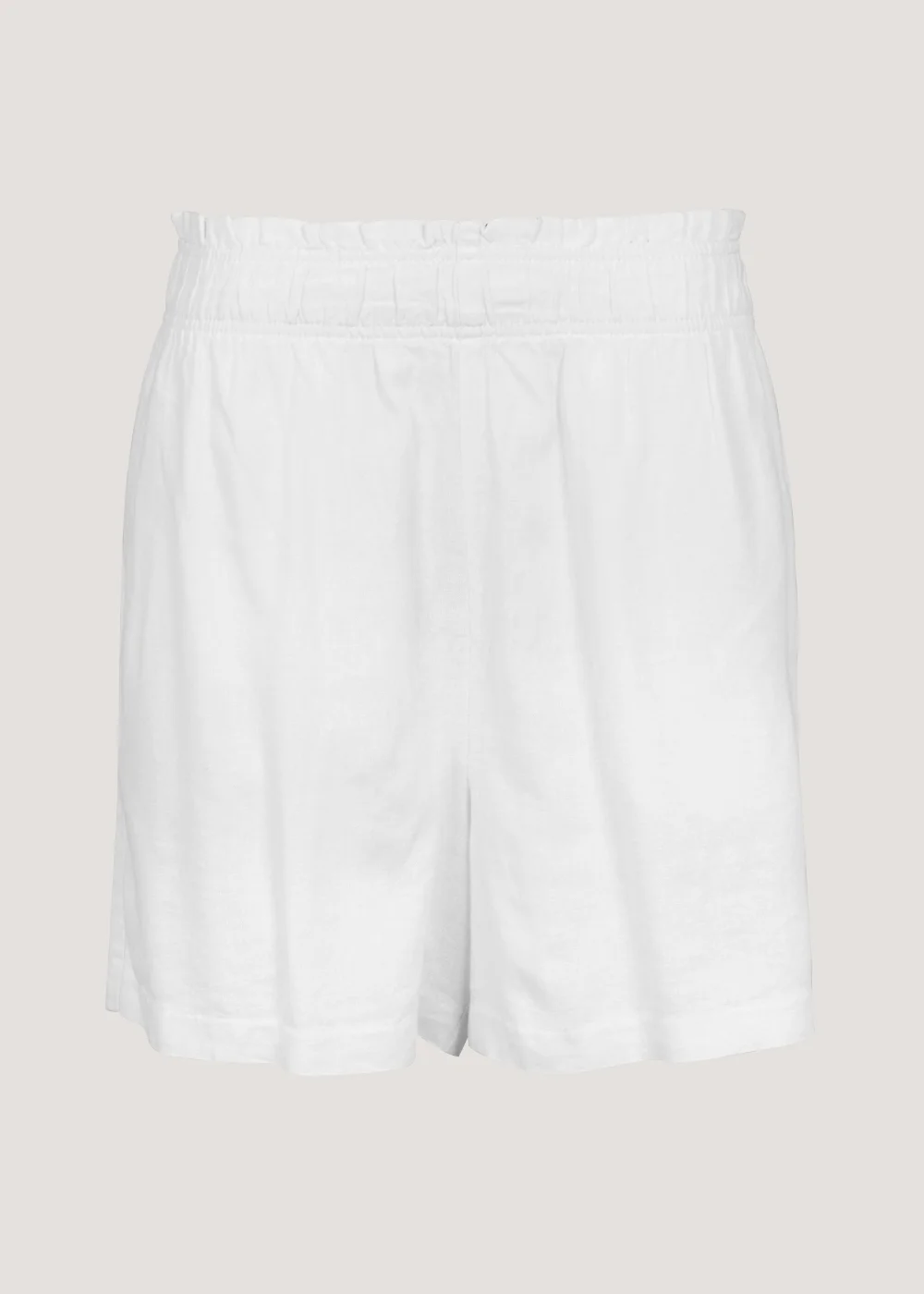 White Linen Blend Shorts - 8 Image 5