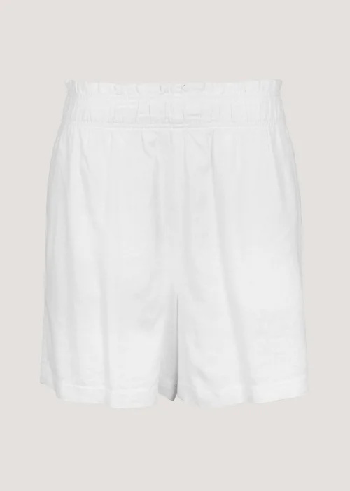 White Linen Blend Shorts - 8 Image 5