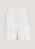 White Linen Blend Shorts - 8 Image 5