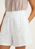 White Linen Blend Shorts - 8 Image 3