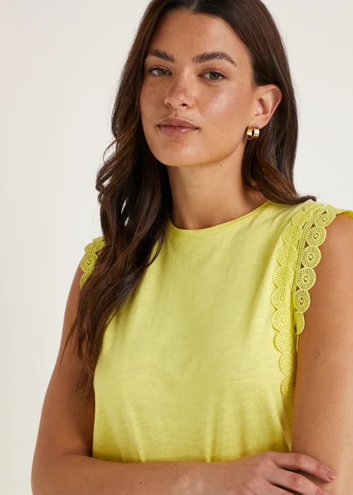 Yellow Lace Vest Top - Size 8 Image 3