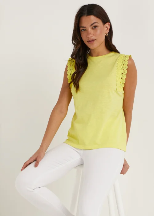Yellow Lace Vest Top - Size 8 Image 4