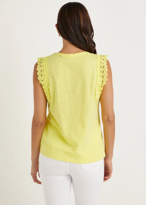 Yellow Lace Vest Top - Size 8 Image 2