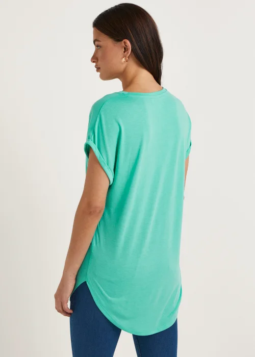 Mint Green Longline T-Shirt - S Image 2