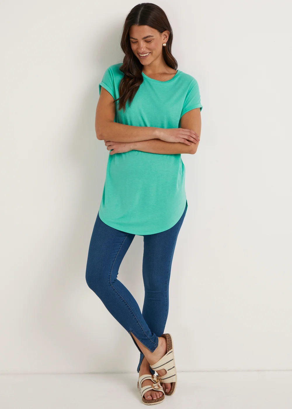 Mint Green Longline T-Shirt - S Image 4