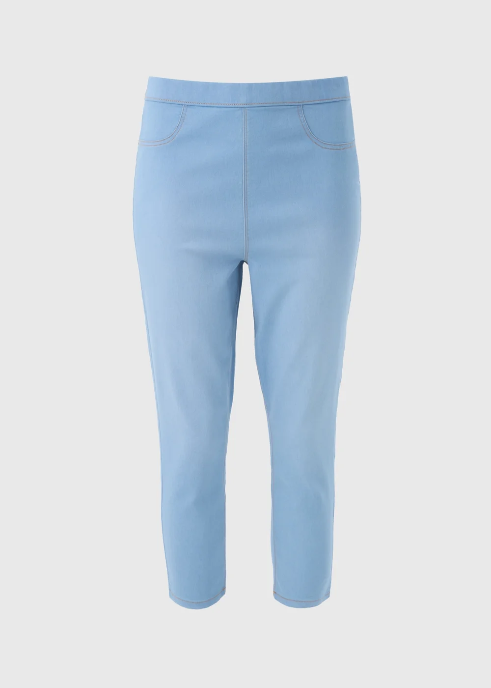 Rosie Light Wash Cropped Pull On Jeggings - 8 Image 5