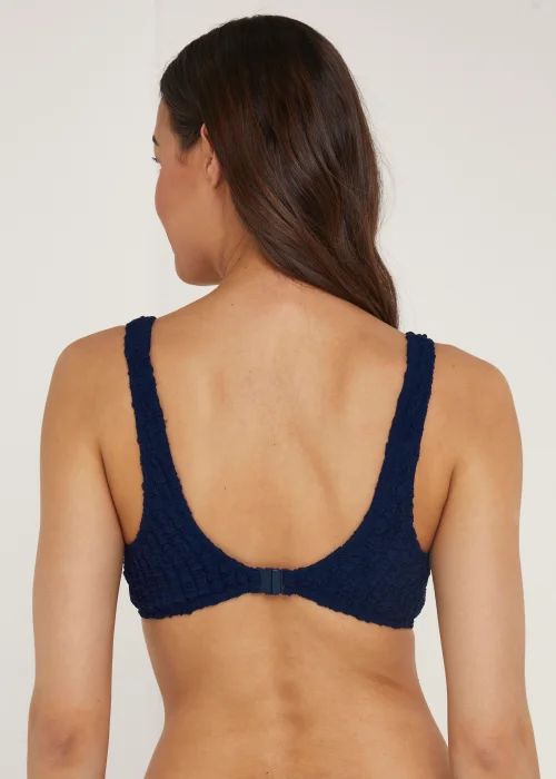 Blue Underwired Seersucker Bikini Top - 32A Image 2