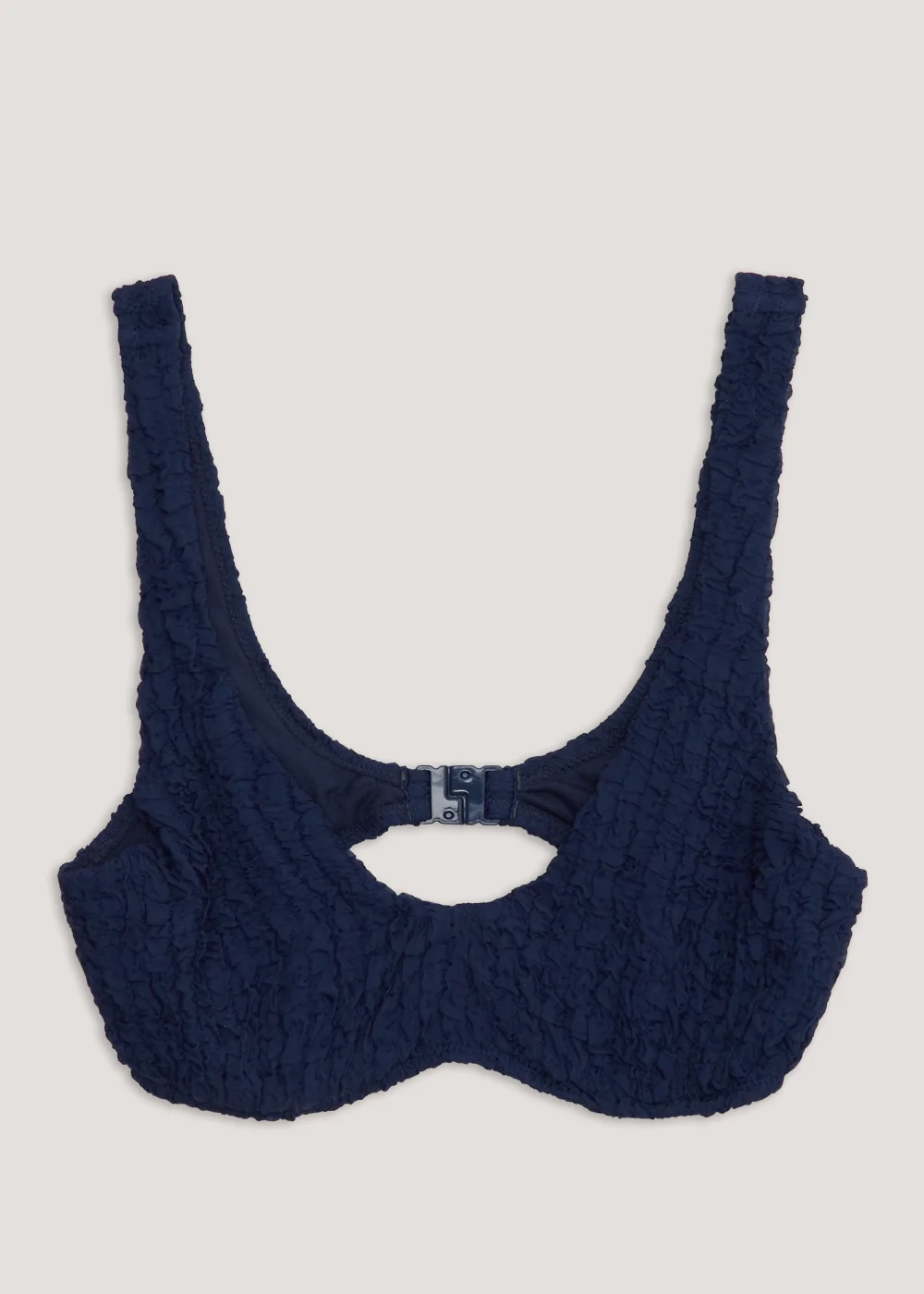 Blue Underwired Seersucker Bikini Top - 32A Image 4