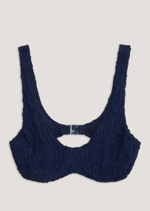 Blue Underwired Seersucker Bikini Top - 32A Image 4