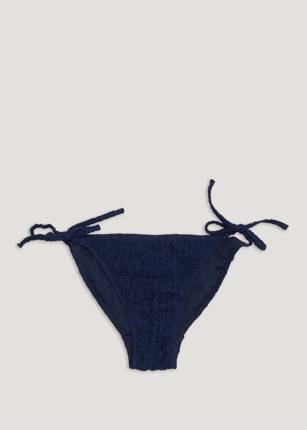 Blue Seersucker Tie Side Bikini Bottoms - Size 6 Image 4