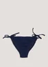 Blue Seersucker Tie Side Bikini Bottoms - Size 6 Image 4