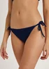Blue Seersucker Tie Side Bikini Bottoms - Size 6 Image 3