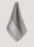 Grey 100% Cotton The Laundry Co Border Hand Towel Image 1